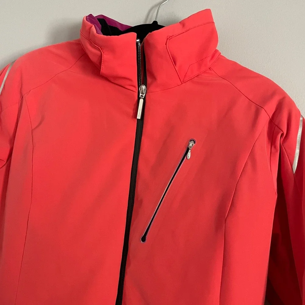 Descente Heat Ski Jacket Womens 10 Med Coral Full‎ Zip Winter Coat Pink